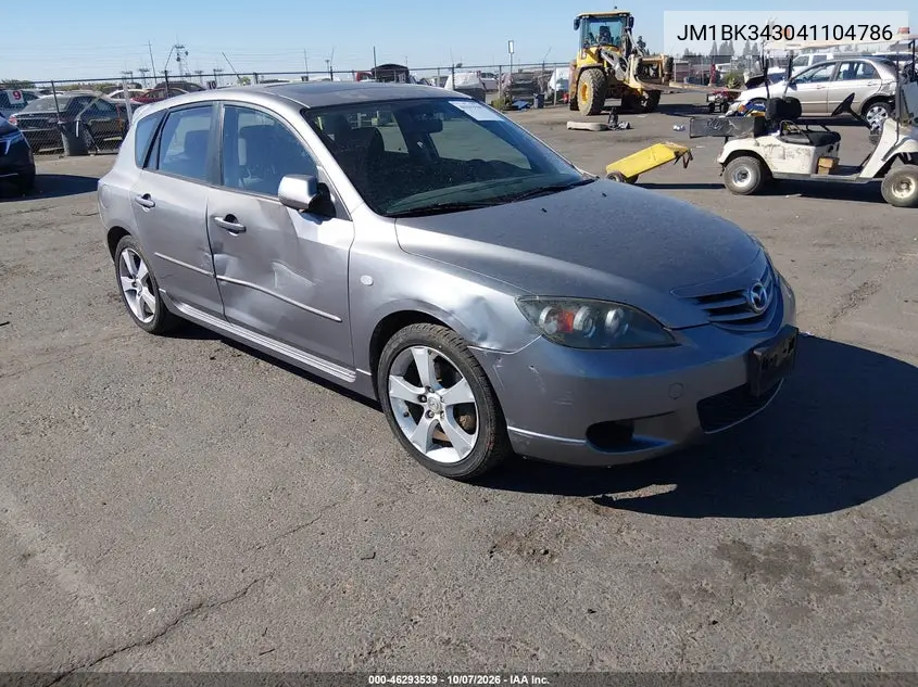 MAZDA 3 2004, VIN JM1BK343041104786