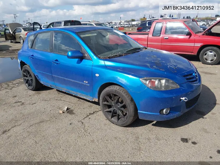 MAZDA 3 2004, VIN JM1BK343641210952