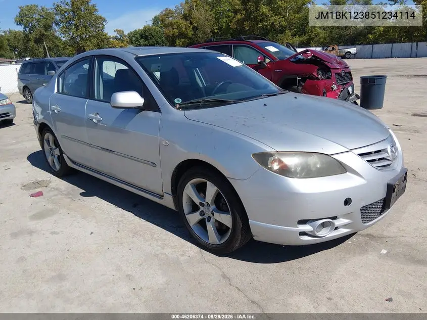 MAZDA 3 2005, VIN JM1BK123851234114
