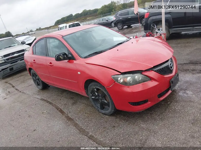 MAZDA 3 2005, VIN JM1BK12FX51290744