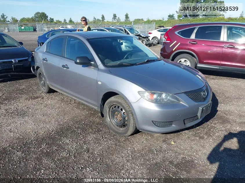 MAZDA 3 2006, VIN JM1BK12F161523539