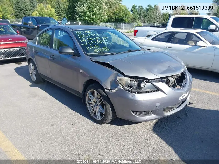 MAZDA 3 2006, VIN JM1BK12F661519339