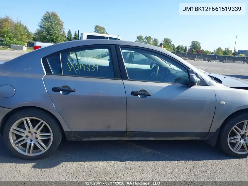 2006 MAZDA 3 VIN JM1BK12F661519339 — фото 13