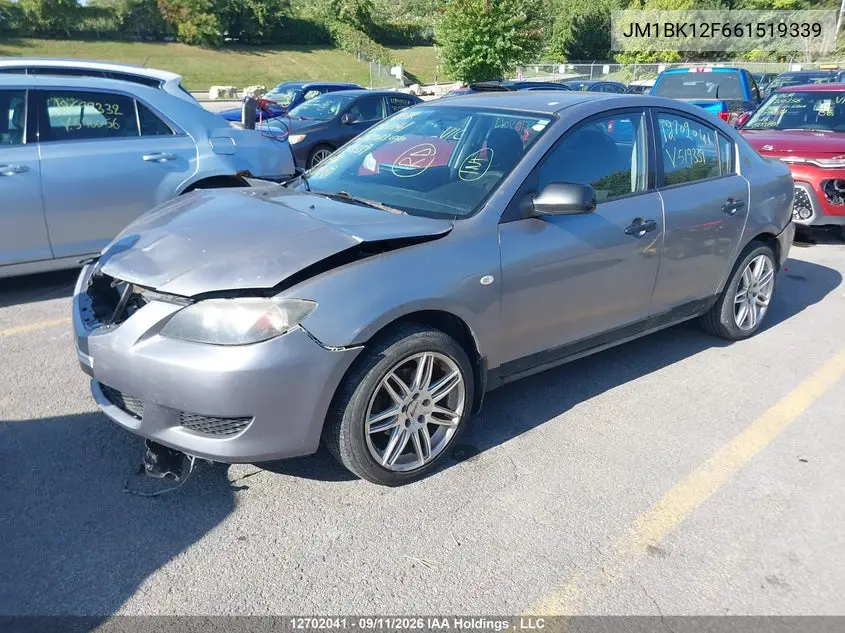 2006 MAZDA 3 VIN JM1BK12F661519339 — фото 2