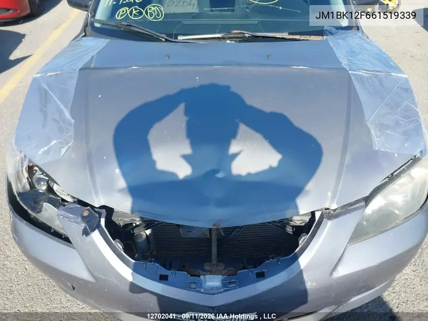 2006 MAZDA 3 VIN JM1BK12F661519339 — фото 22