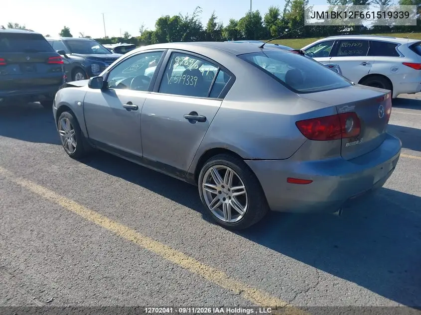 2006 MAZDA 3 VIN JM1BK12F661519339 — фото 3