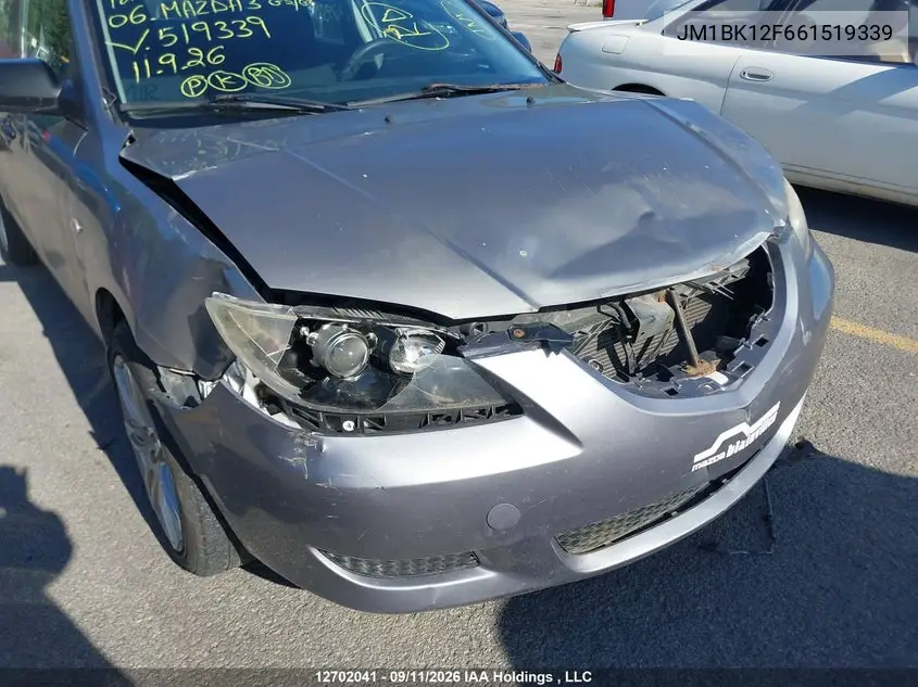 2006 MAZDA 3 VIN JM1BK12F661519339 — фото 6
