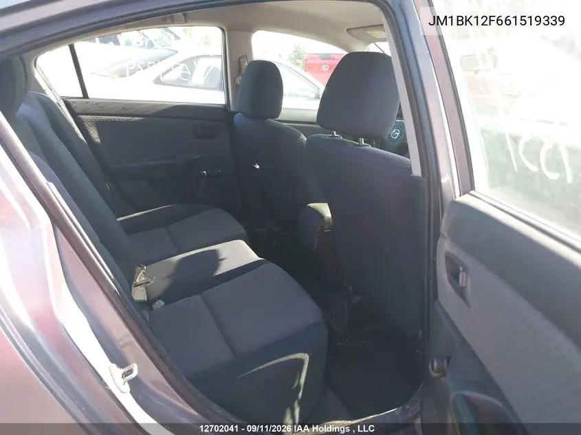 2006 MAZDA 3 VIN JM1BK12F661519339 — фото 8