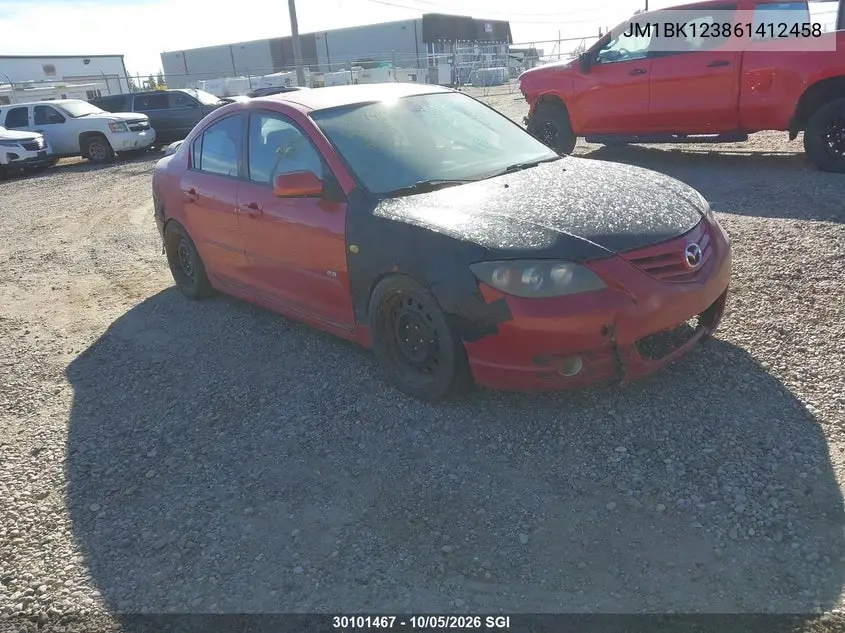 MAZDA 3 2006, VIN JM1BK123861412458