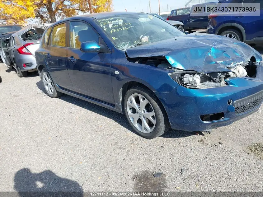 MAZDA 3 2007, VIN JM1BK343071773936