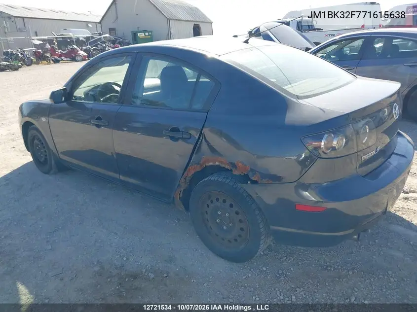 2007 MAZDA 3 VIN JM1BK32F771615638 — фото 3