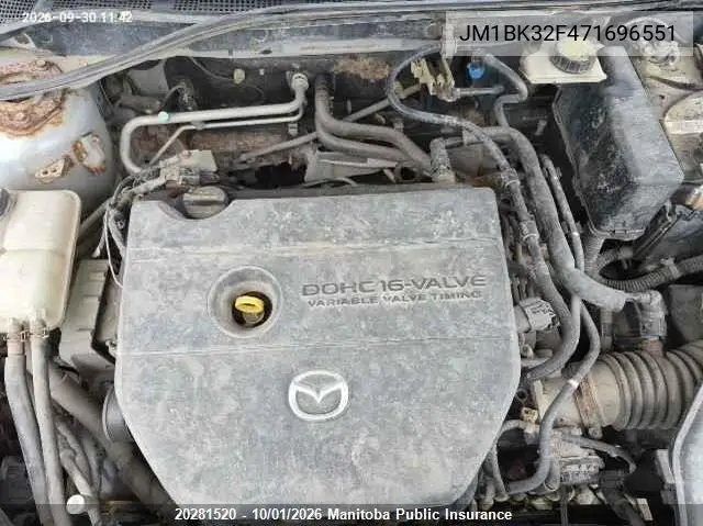 2007 MAZDA 3 VIN JM1BK32F471696551 — фото 10