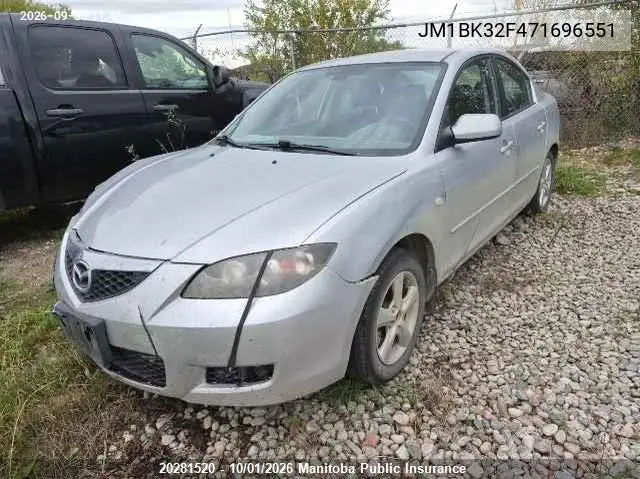 2007 MAZDA 3 VIN JM1BK32F471696551 — фото 2