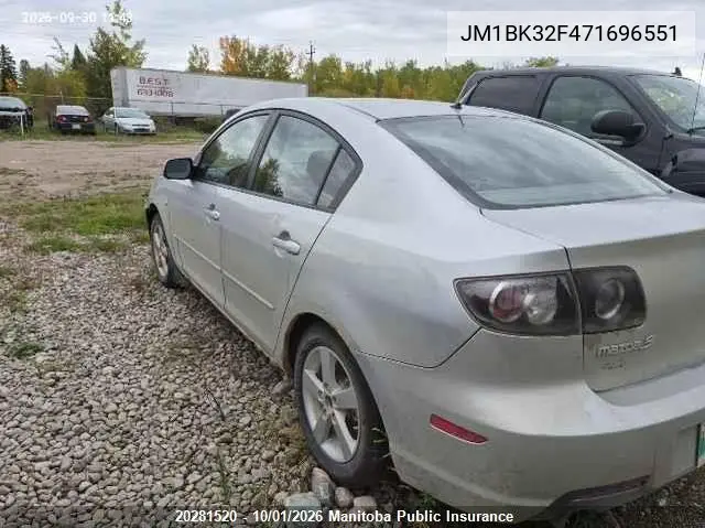 2007 MAZDA 3 VIN JM1BK32F471696551 — фото 3