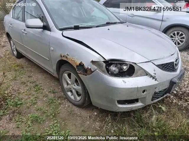 2007 MAZDA 3 VIN JM1BK32F471696551 — фото 6