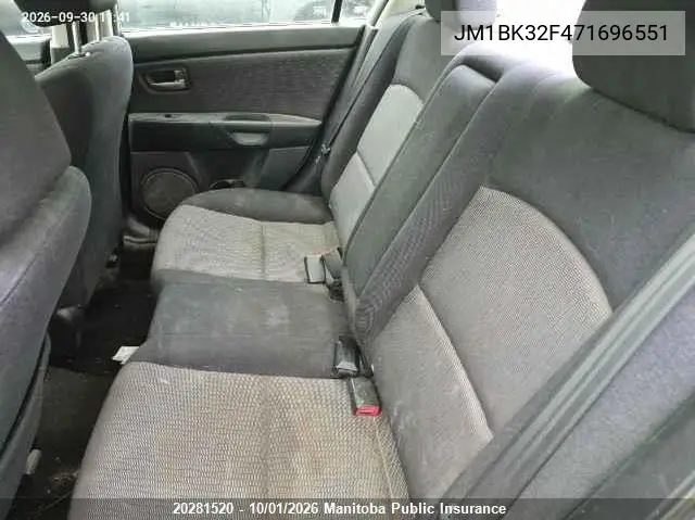 2007 MAZDA 3 VIN JM1BK32F471696551 — фото 8