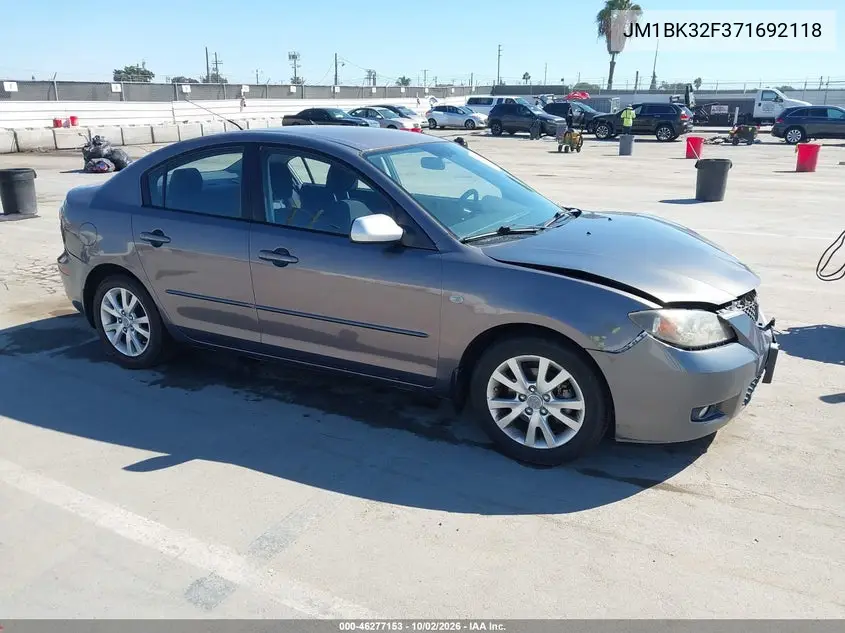 MAZDA 3 2007, VIN JM1BK32F371692118