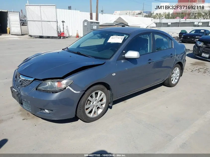 2007 MAZDA 3 VIN JM1BK32F371692118 — фото 2
