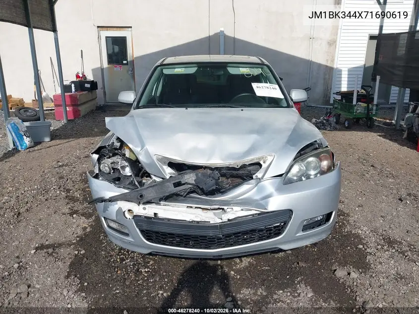 MAZDA 3 2007, VIN JM1BK344X71690619