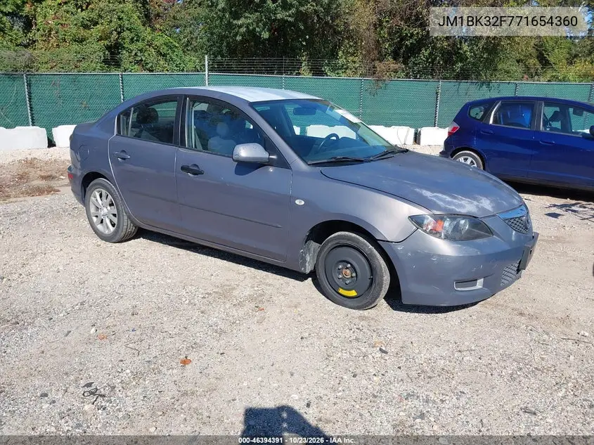 MAZDA 3 2007, VIN JM1BK32F771654360