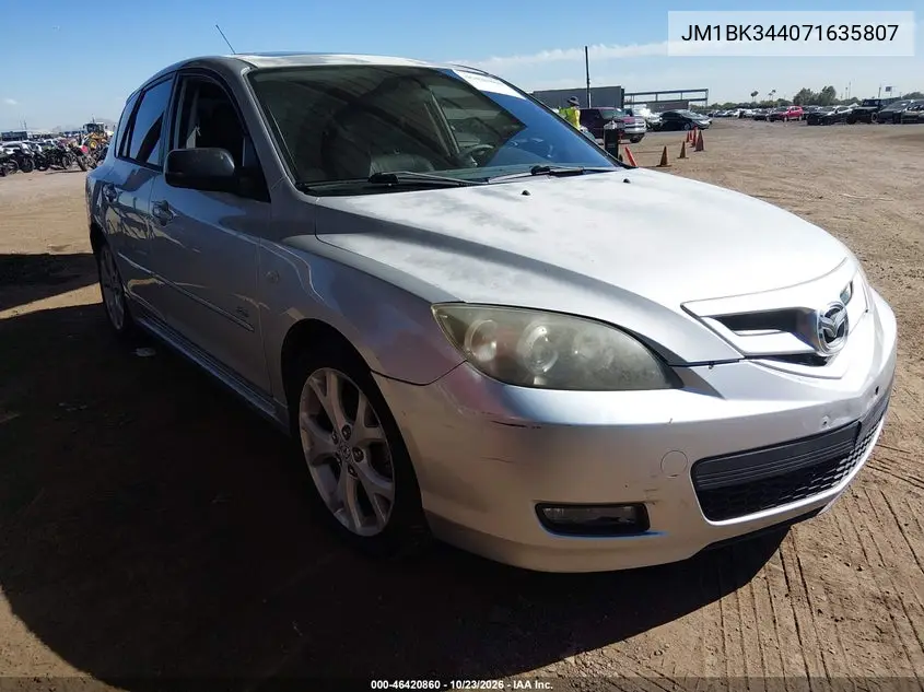 MAZDA 3 2007, VIN JM1BK344071635807