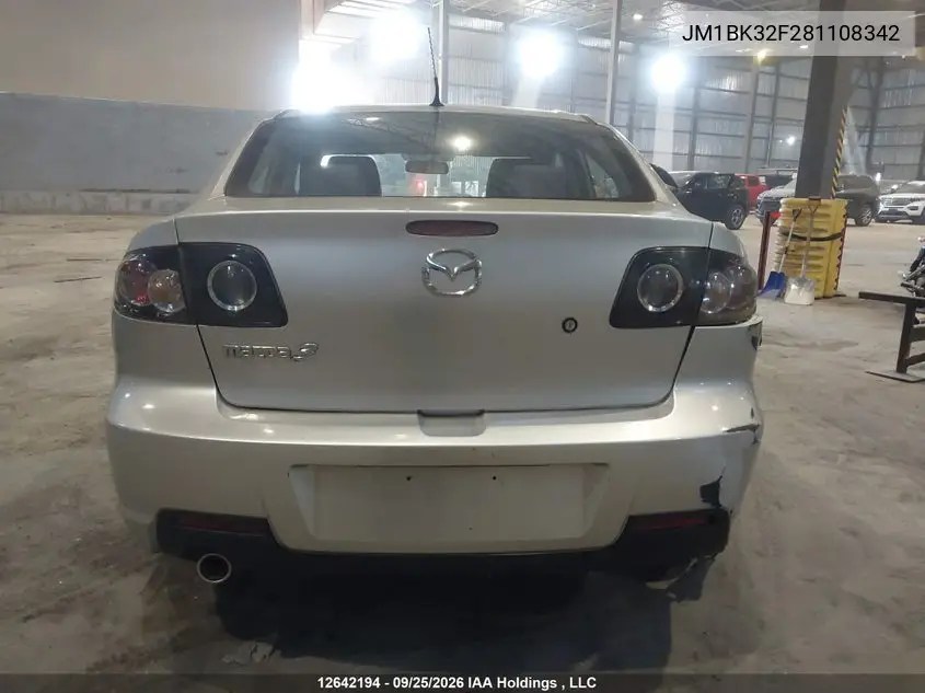 2008 MAZDA 3 VIN JM1BK32F281108342 — фото 17