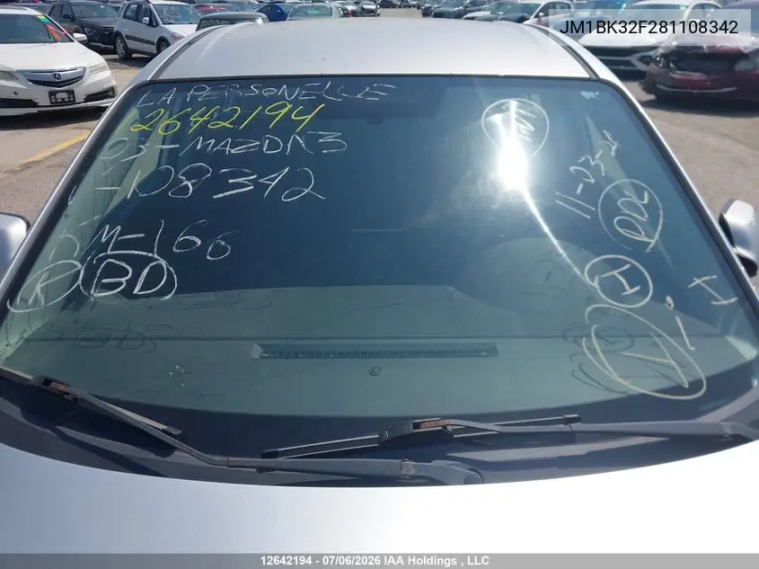 2008 MAZDA 3 VIN JM1BK32F281108342 — фото 18