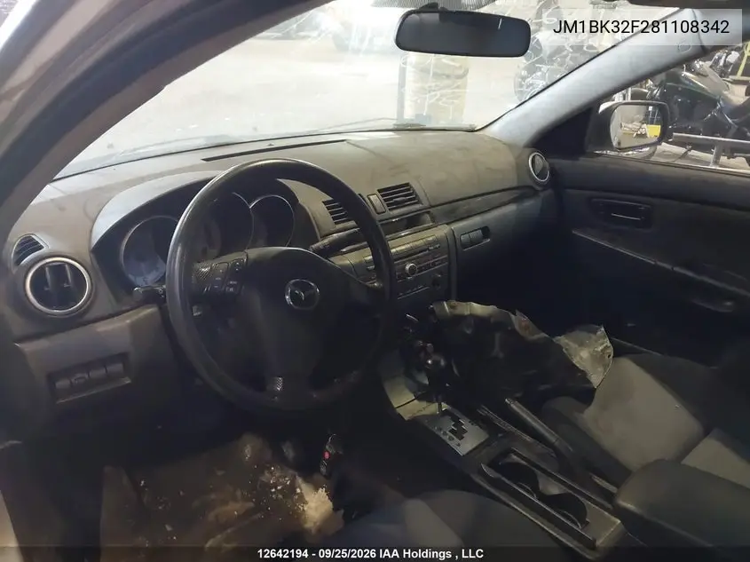 2008 MAZDA 3 VIN JM1BK32F281108342 — фото 5