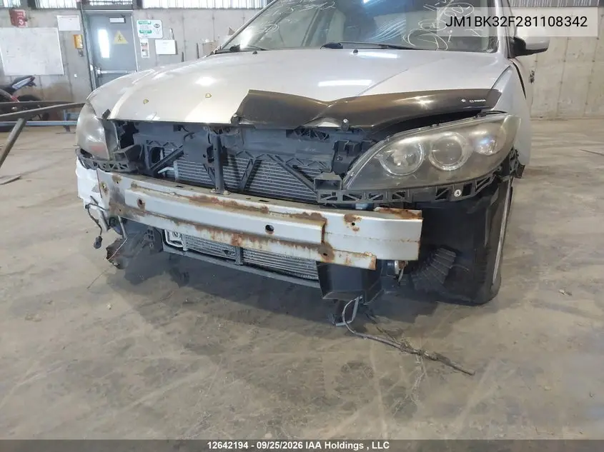 2008 MAZDA 3 VIN JM1BK32F281108342 — фото 6
