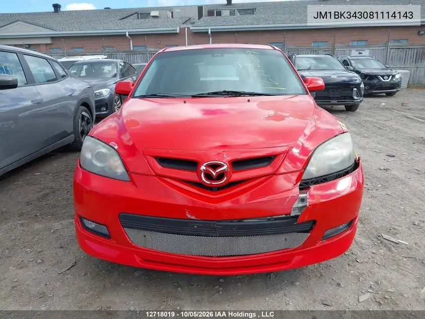 2008 MAZDA 3 VIN JM1BK343081114143 — фото 12