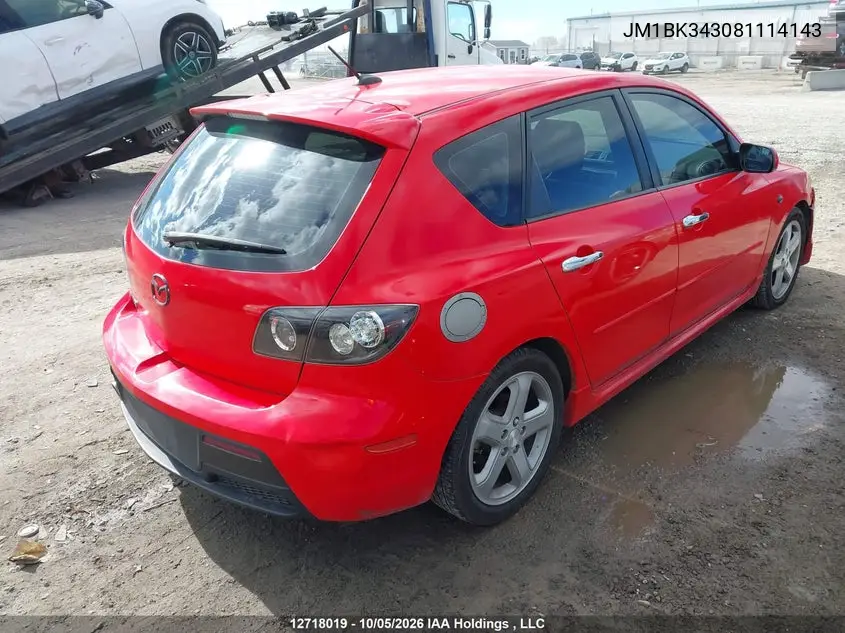 2008 MAZDA 3 VIN JM1BK343081114143 — фото 4