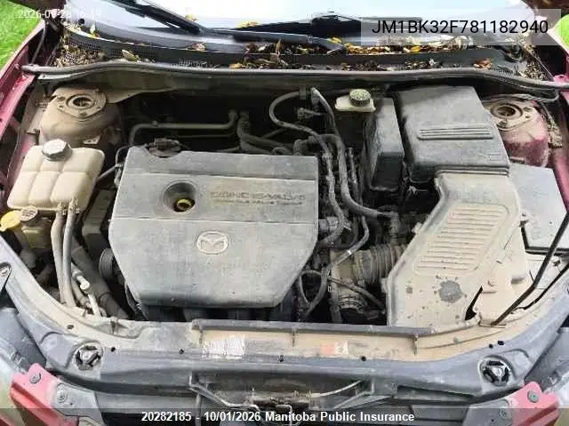 2008 MAZDA 3 VIN JM1BK32F781182940 — фото 10