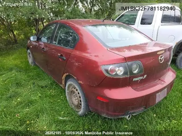 2008 MAZDA 3 VIN JM1BK32F781182940 — фото 3