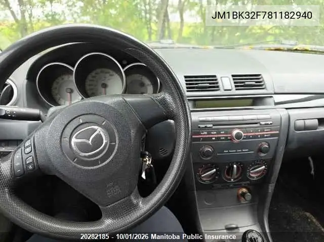 2008 MAZDA 3 VIN JM1BK32F781182940 — фото 5