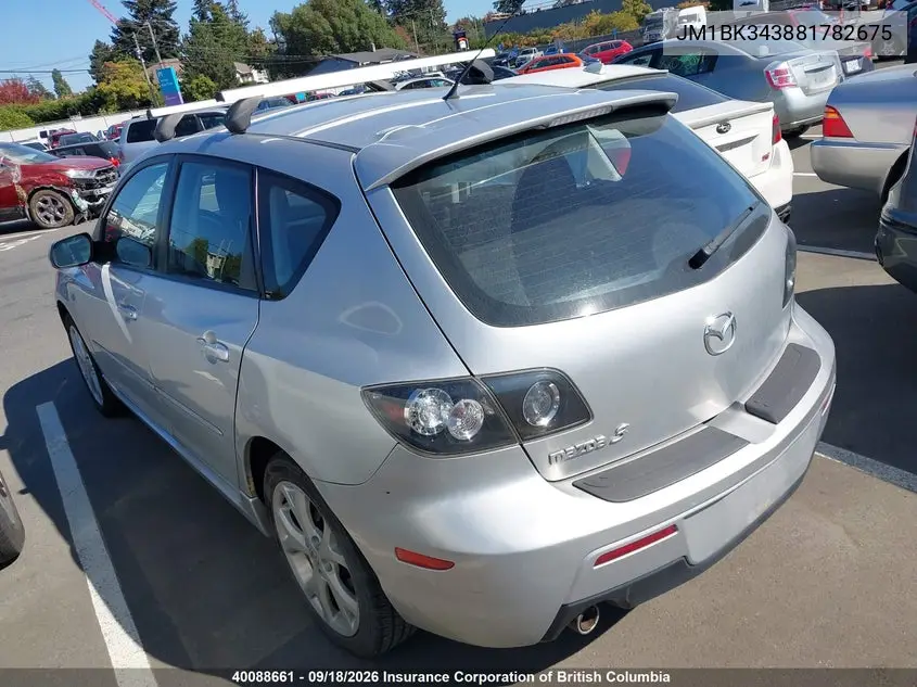 2008 MAZDA 3 VIN JM1BK343881782675 — фото 3