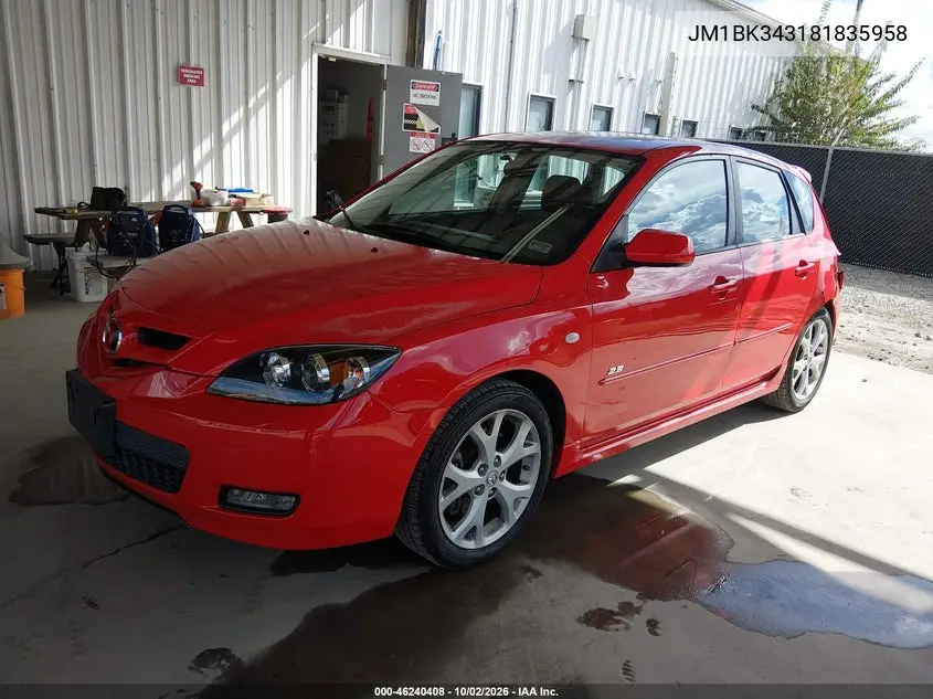 2008 MAZDA 3 VIN JM1BK343181835958 — фото 2