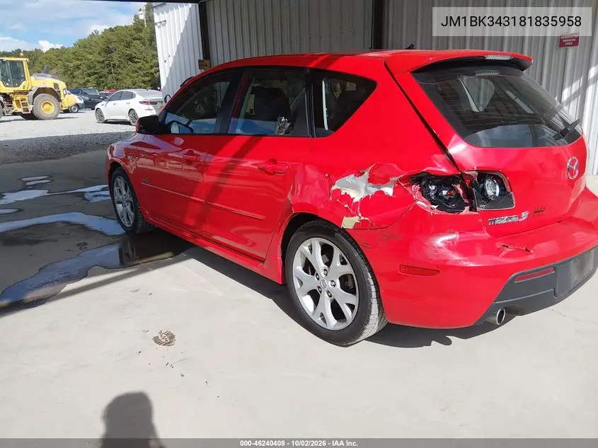 2008 MAZDA 3 VIN JM1BK343181835958 — фото 3