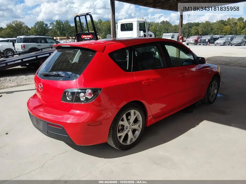 2008 MAZDA 3 VIN JM1BK343181835958 — фото 4