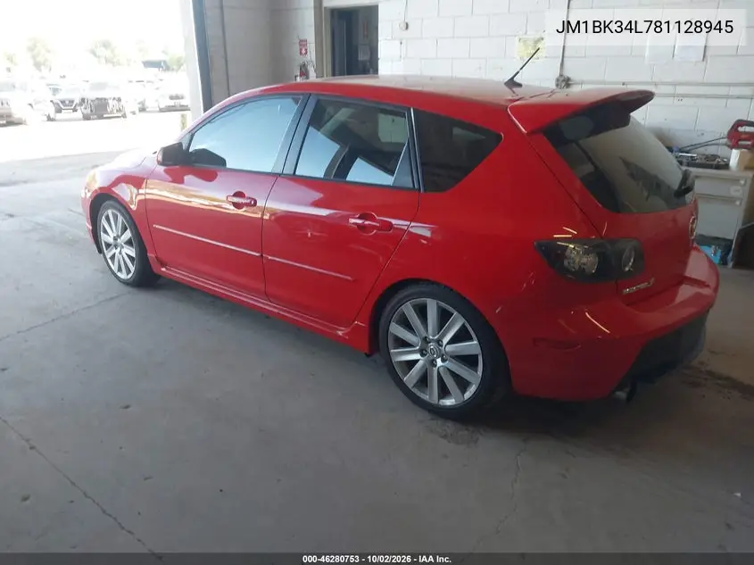 2008 MAZDA 3 VIN JM1BK34L781128945 — фото 3