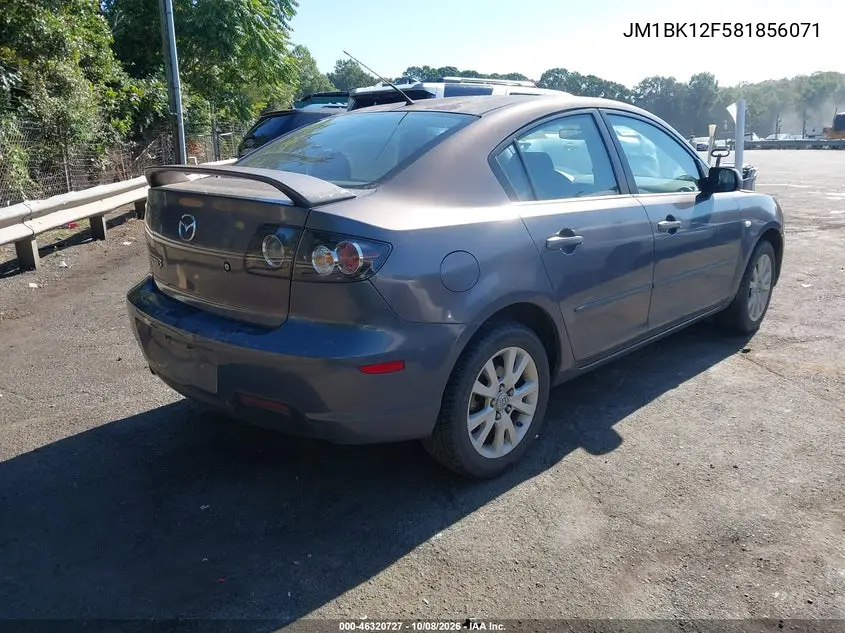 2008 MAZDA 3 VIN JM1BK12F581856071 — фото 4