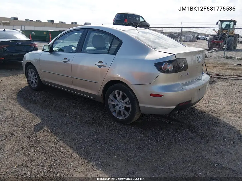 2008 MAZDA 3 VIN JM1BK12F681776536 — фото 3