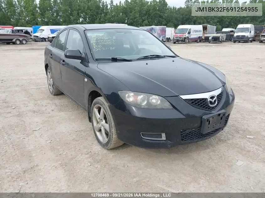 MAZDA 3 2009, VIN JM1BK32F691254955