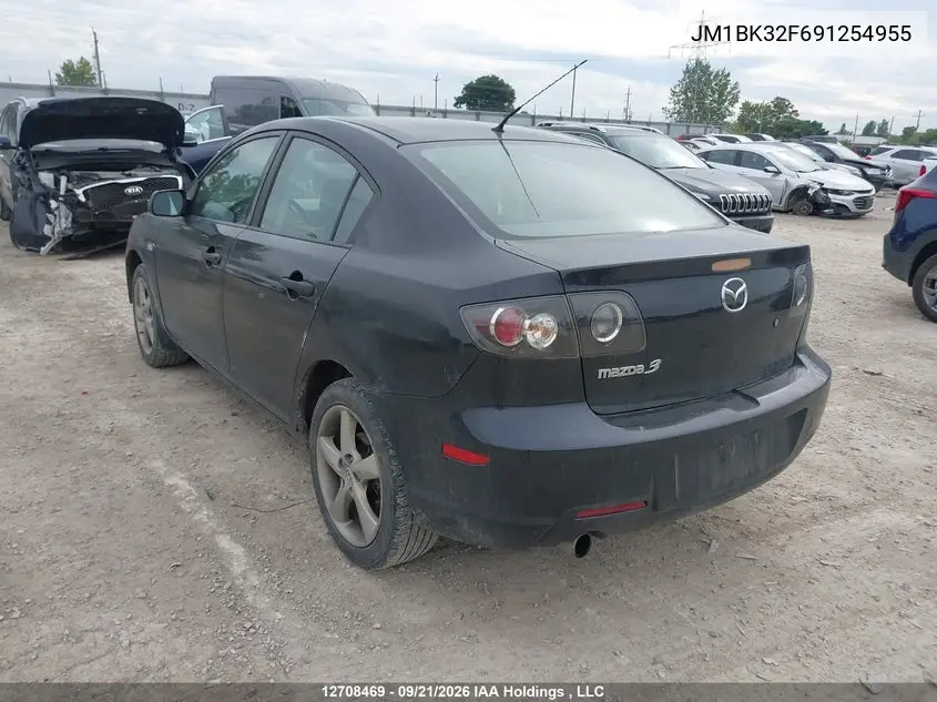 2009 MAZDA 3 VIN JM1BK32F691254955 — фото 3
