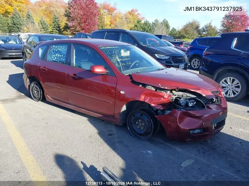 MAZDA 3 2009, VIN JM1BK343791237925