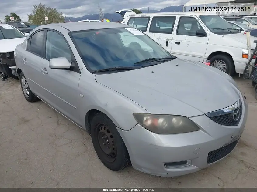 MAZDA 3 2009, VIN JM1BK32GX91247516