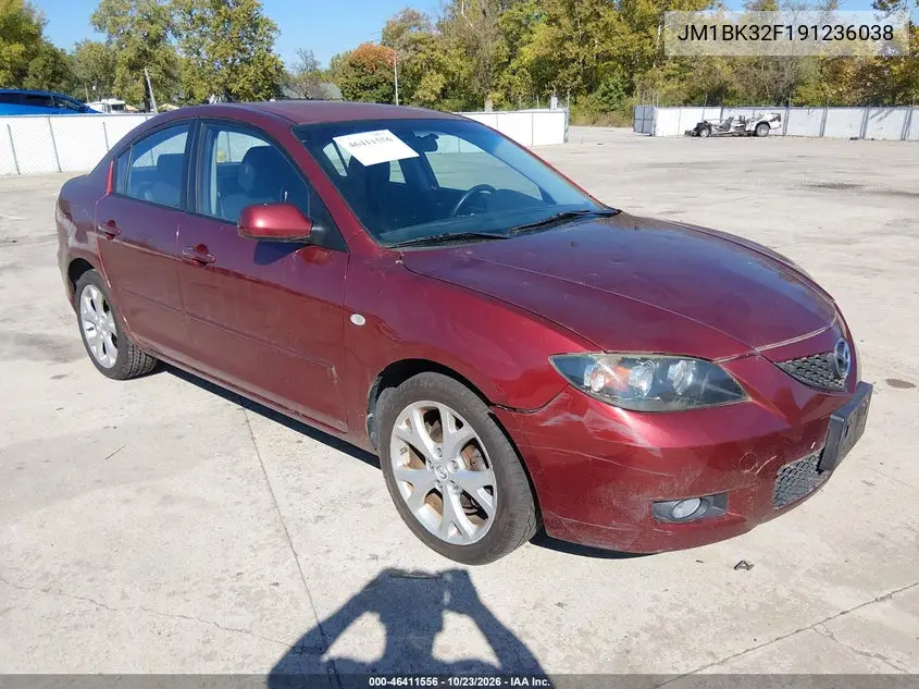 MAZDA 3 2009, VIN JM1BK32F191236038