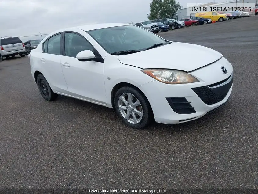 MAZDA 3 2010, VIN JM1BL1SF1A1173755