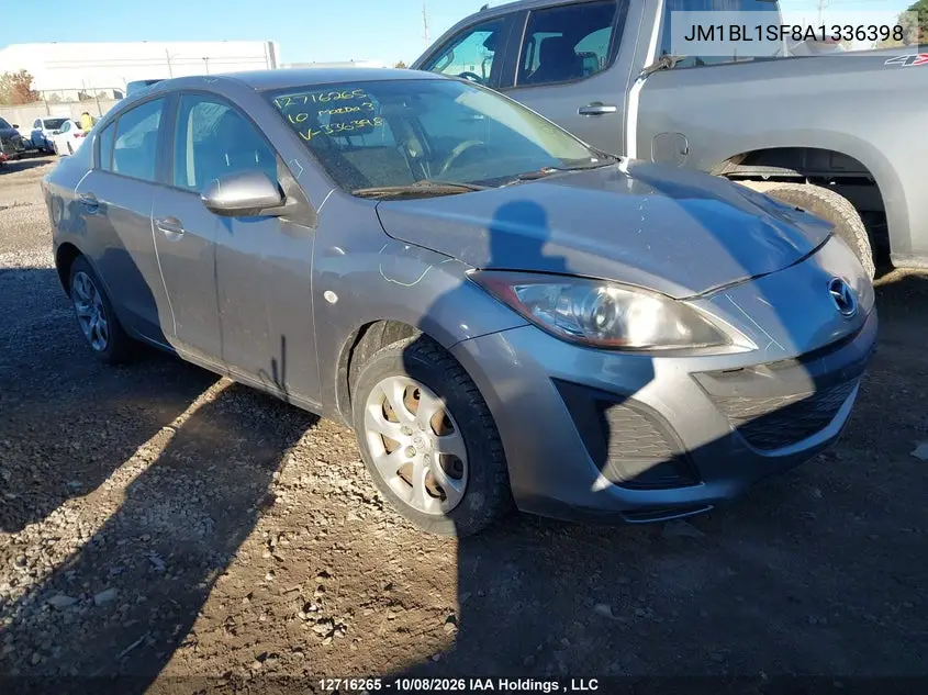 MAZDA 3 2010, VIN JM1BL1SF8A1336398