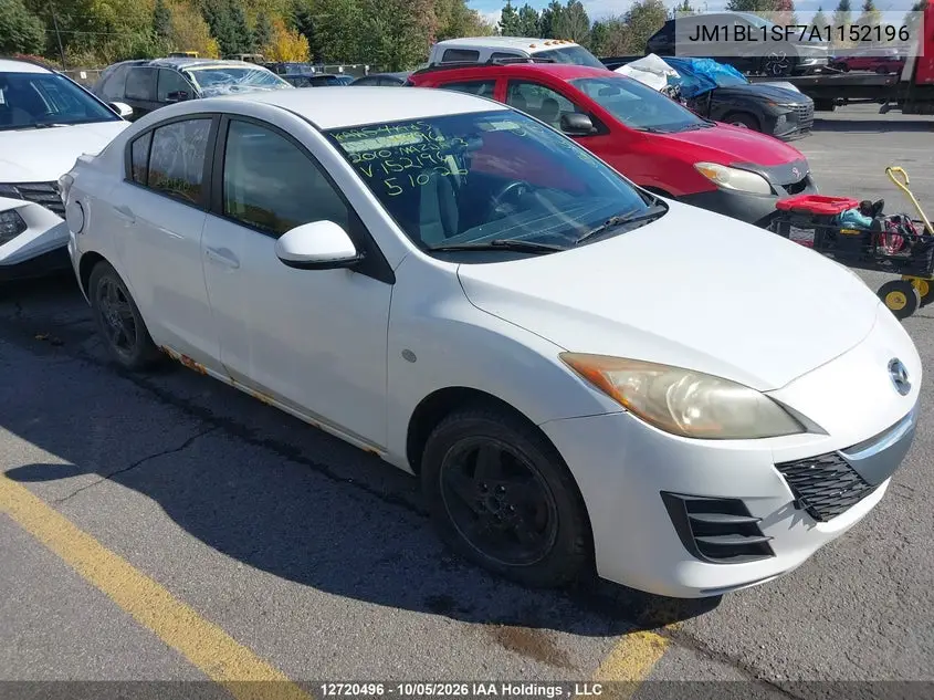 MAZDA 3 2010, VIN JM1BL1SF7A1152196