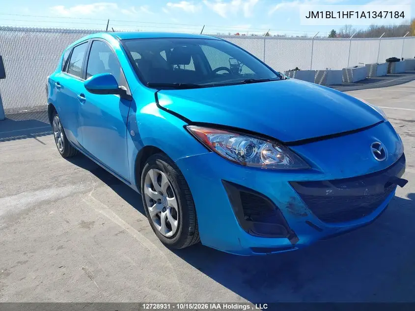 MAZDA 3 2010, VIN JM1BL1HF1A1347184
